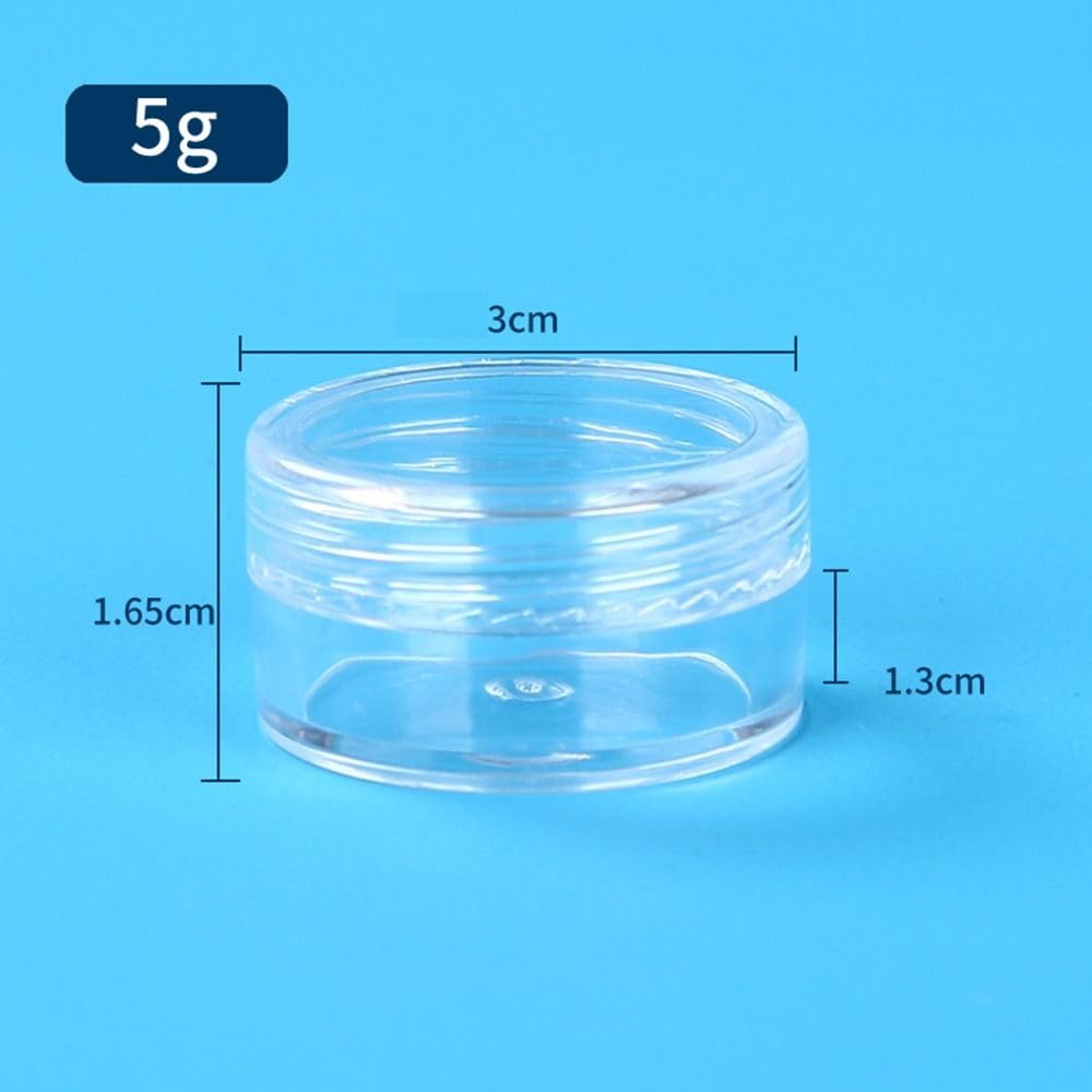 Clear Cream Jar Sub-bottling Mini Multi-purpose Cosmetics Empty Bottle Empty Plastic Small Round Jars Women(5g)