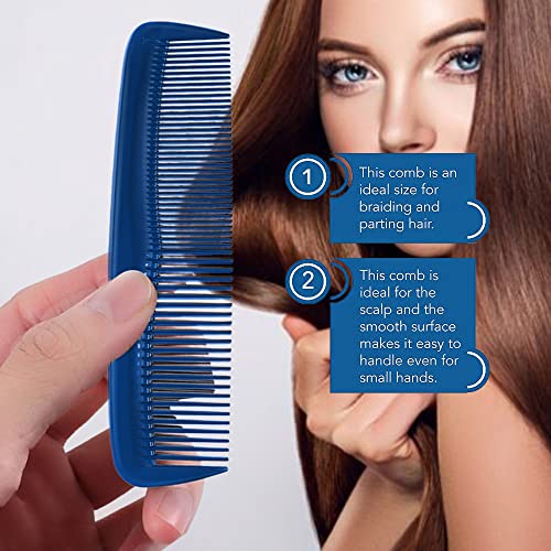 Soft 'N Style 4-Pack Durable Hair Combs Set - Fine & Wide Tooth