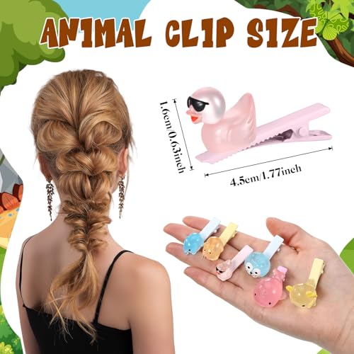 30 Glow in the Dark Rave Hair Clips for Women - Animal Designs