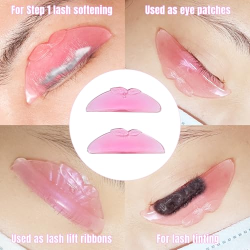 Libeauty Pink Peach Step 1 Flat Lash Lift Pads for Eyelash Perming – S/M Reusable Shields