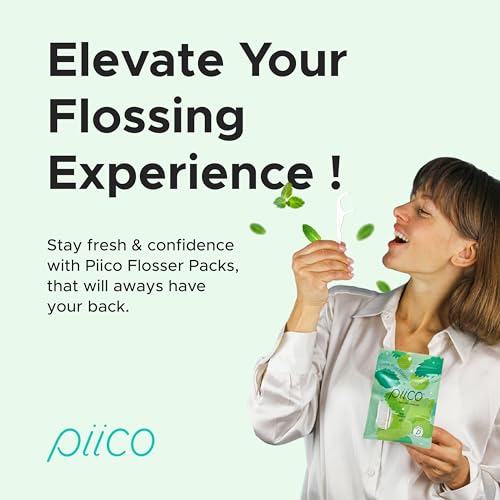Piico Xylitol Dental Floss Picks - 100 Count, Floral Flavor, Portable