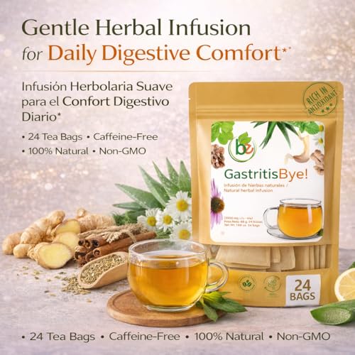 Gastritis-BYE Herbal Tea for Digestive Comfort - 24 Tea Bags