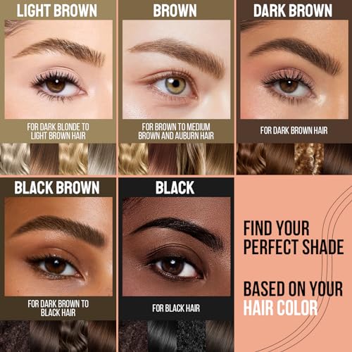 iMethod Microblading Eyebrow Pen Dark Brown 2-in-1 Eyebrow Pencil with 3-Fork Tip & Spoolie for Natural, Long-Lasting Brows