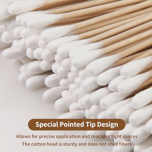 300PCS 6" Long Cotton Swabs with Wooden Sticks for Makeup & Nail Art