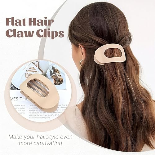 GANINMEETYI Variation A 8Pcs Matte No-Slip Flat Claw Hair Clips for Women