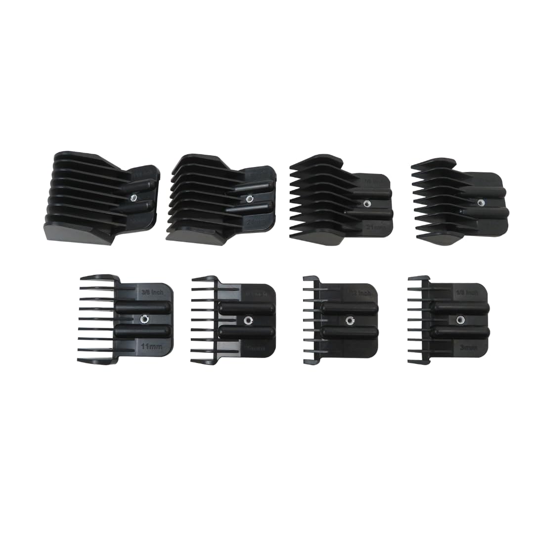 Upgraded 8 Sizes Trimmer Guards Set Compatible for Babyliss FX787G, FX787BN, FX787RG, FX787S, FX787GDB, FX726, FX797,Multiple Sizes w/Metal Spring Clip