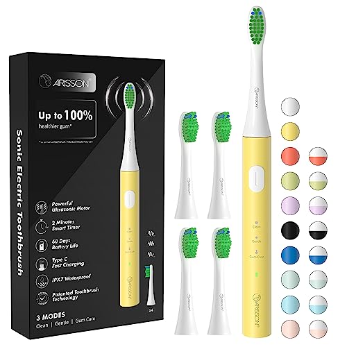 ARISSON Sonic Electric Toothbrush for Adults & Kids - White, 40,000 VPM