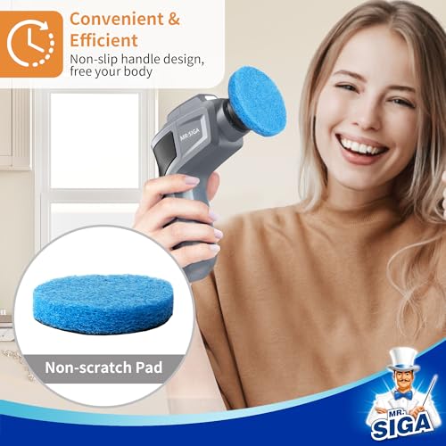 MR.SIGA Non-Scratch Pad Refills for Electric Spin Scrubber - 10 Pack