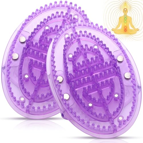 Purple 2 Pcs Magnetic Meridian Massage Brush for Full Body, Acupuncture, Relaxation
