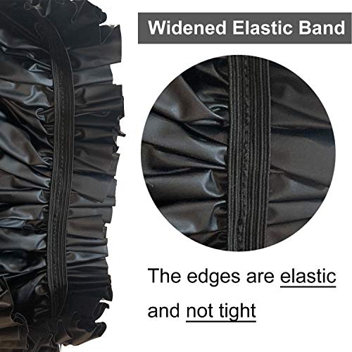 ELEBOX 4-Pack Premium Extra Large Shower Cap Jumbo 15 inch - Waterproof Spa/Braids Bonnets (Black, Blue, Gray, Red)