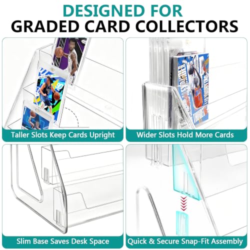 5-Tier Acrylic Trading Card Display Stand for SGC/BGS/PSA Slabs