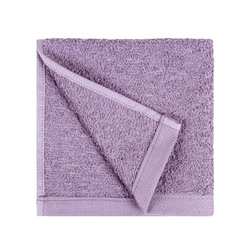 Amazon Basics Lavender Cotton Washcloths, 24-Pack, 12x12 Inches