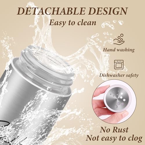 Stainless Steel Salt and Pepper Shaker Set with Adjustable Holes - 5 oz
