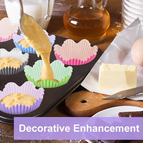 600 Pcs Floral Cupcake Liners - Flower-Shaped Baking Cups