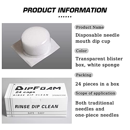 CINRA 24Pcs Eco-Friendly Tattoo Dip Foam Cleaning Caps