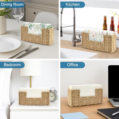 Vertical Wicker Napkin Holder for Bathroom & Kitchen - 9" x 2.3"