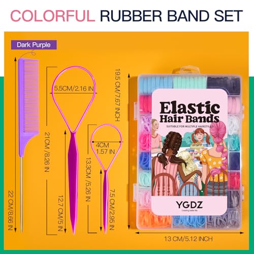 1500 Pcs Elastic Hair Ties & Cotton Ponytail Holders for Kids & Adults
