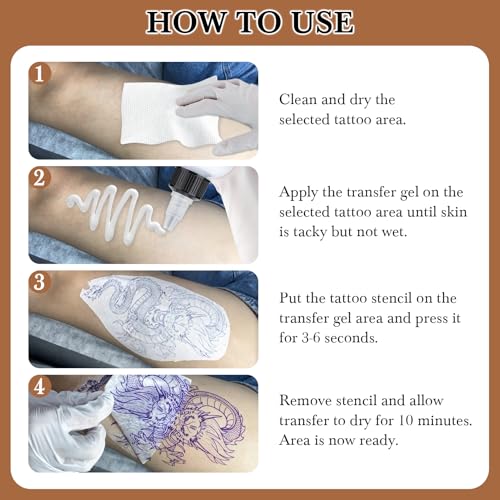 Pjordo 8oz Tattoo Stencil Transfer Gel - 2PCS Non-Toxic Solution for Clear Transfers