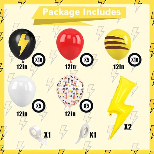 39-Piece Cartoon Themed Balloon Kit - Red, Black & Yellow