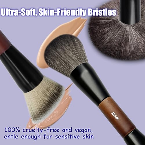2 Pcs Double Ended Foundation Brush Set for Flawless Makeup