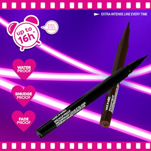 wet n wild Mega Last Brown Liquid Eyeliner - Waterproof, 16-Hour Wear