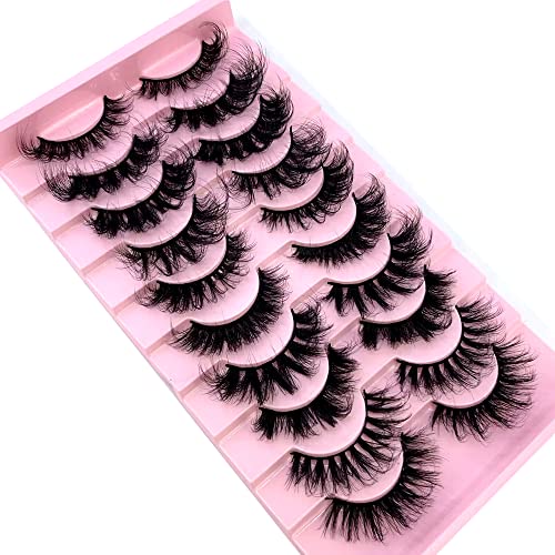 HBZGTLAD MX-3 3D Curl Winged False Eyelashes Natural Fluffy Mink Look
