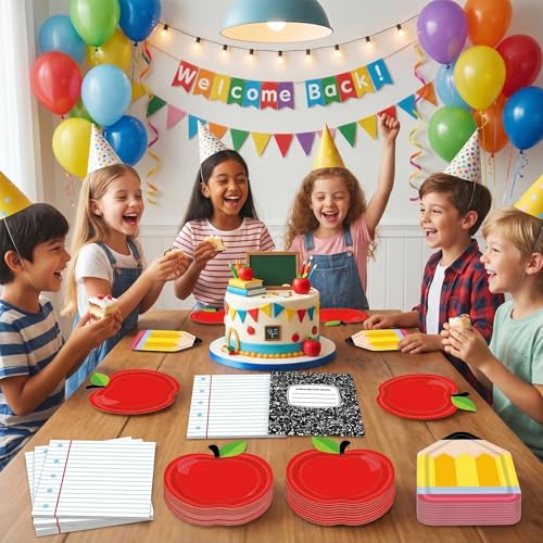 Back to School Party Decorations Set - 40PCS Paper Plates & Napkins