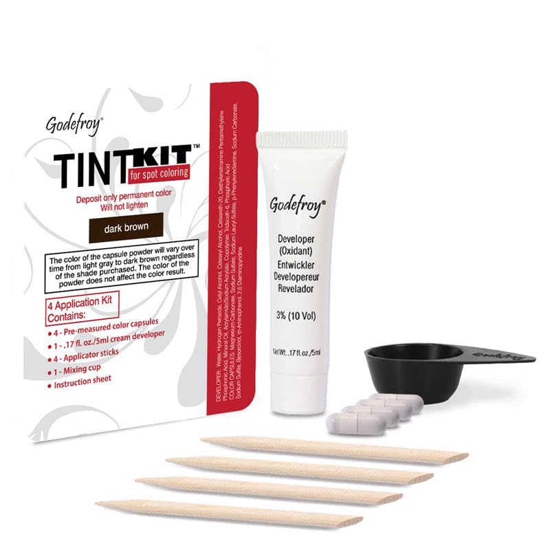 Godefroy Dark Brown Hair Color Kit for Spot Coloring - 4 Applications