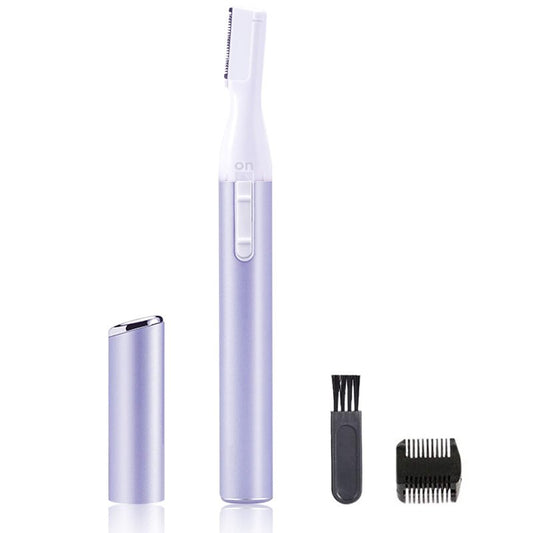 LAIKME Electric Eyebrow Trimmer for Women, Facial Hair Razor Removal for Men, Mini Epilator for Bikini, Remover for Face, Chin, Peach Puzz, Lips, Body, Arms, Legs, Battery Operated (Purple)