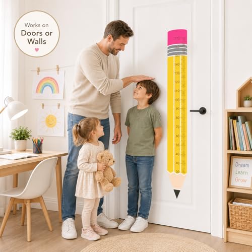 Pencil Height Growth Chart Wall Sticker for Kids' Rooms