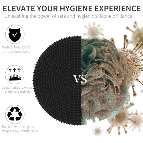 BEAUTAIL Silicone Body Scrubber for Gentle Exfoliation | Hygienic Bath Brush for Sensitive Skin