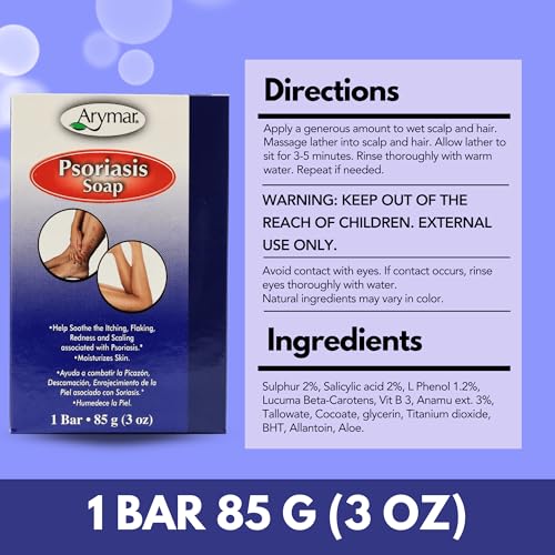 Arymar Psoriasis Bar Soap - Gentle Cleansing for Sensitive Skin, 3 oz