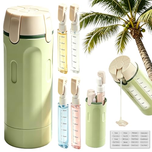 Dyseupl 4-in-1 Travel Dispenser Bottle - TSA Approved, Leakproof, Green