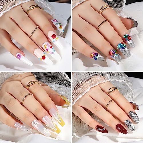 Teenitor Self-Adhesive Rhinestone Face Gems & Hair Pearls - 1300PCS
