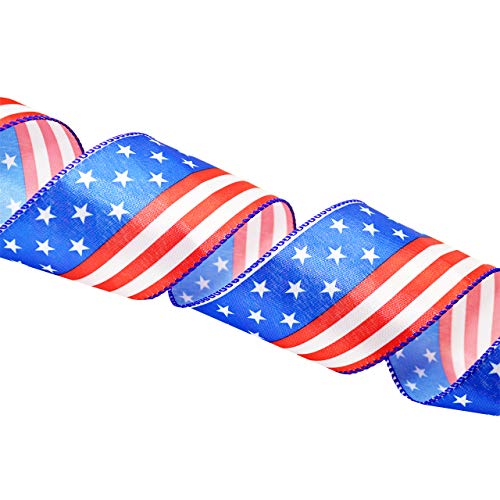 Morex 2.5-Inch Stars and Stripes Wired Satin Ribbon - 3 Yards