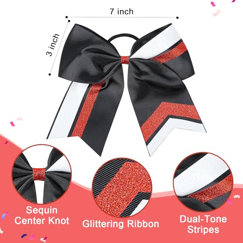 8PCS Glitter Cheer Bows for Girls & Teens - Bulk Hair Accessories for Cheerleading & Sports