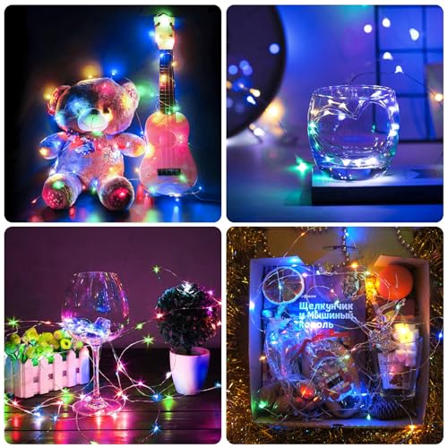 12 Pack Multicolor Fairy String Lights - Battery Operated 20 LEDs, 7ft