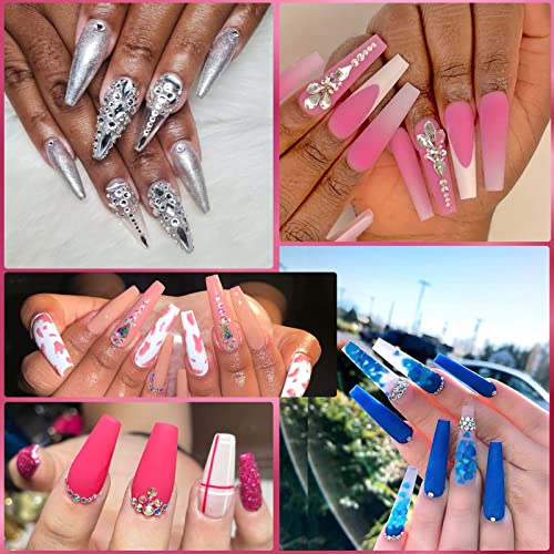 HUETFAT Crystal Clear Nail Art Rhinestones Kit 2400pcs with Storage Organizer & Tools