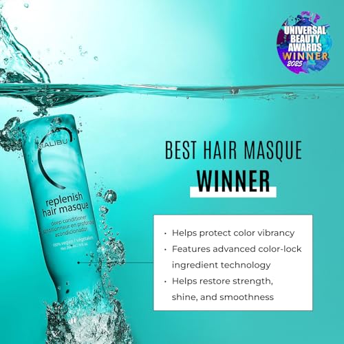 Malibu C Replenish Hair Masque 9 oz - Deep Hydrating Hair Repair & Color Protect