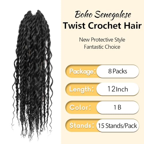 Niseyo Boho Senegalese Twist Crochet Hair - 20 Inch Pre-Looped Braids