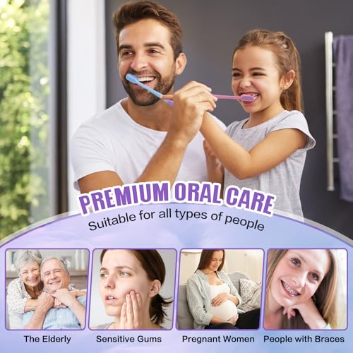 Extra Soft Toothbrush Set for Sensitive Teeth - 6 Pack in Macaron Colors