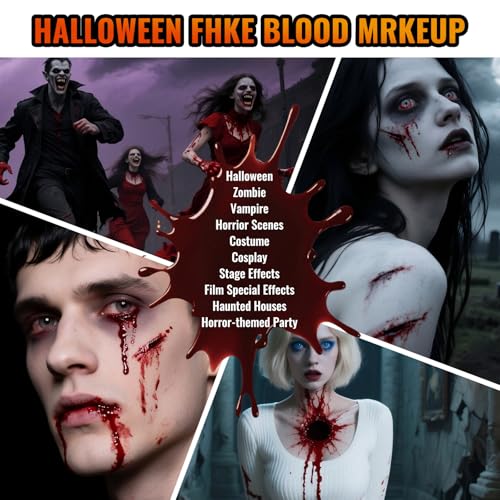 BOBISUKA Dark Fake Blood Spray 50ml Washable SFX Makeup for Halloween & Cosplay