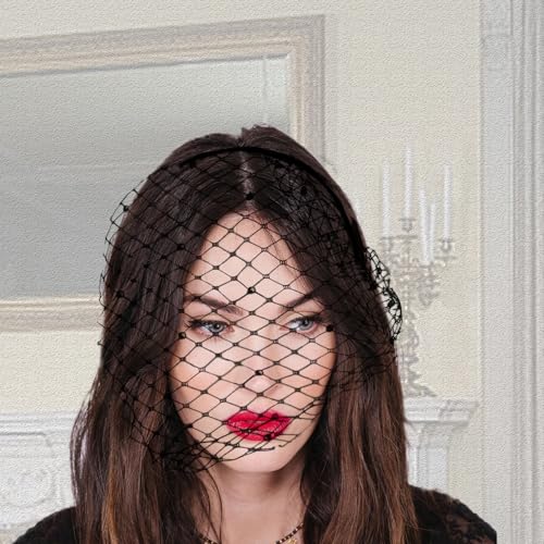 1920s Mesh Veil Headband Fascinator Hat for Women