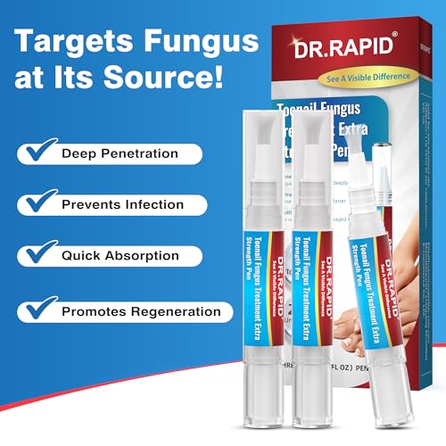 DR.RAPID Toenail Fungus Treatment Pen - Extra Strength, 1 Fl Oz (Pack of 3) with 25% Undecylenic Acid