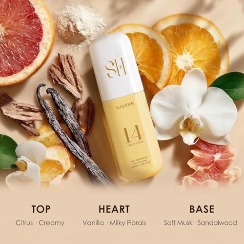 Slashome Vanilla Cream Hair & Body Perfume Mist, Alcohol-Free 100ml