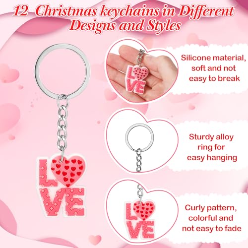 Valentine's Day Makeup Bags & Keychains Set by Kacctyen - 24 Pcs