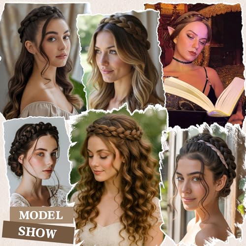 Yisopeid Light Ash Blonde Braided Headband for Women - Handmade Hair Accessory
