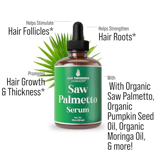 Saw Palmetto Hair Growth Serum with Rosemary & Peppermint - 2 Fl Oz