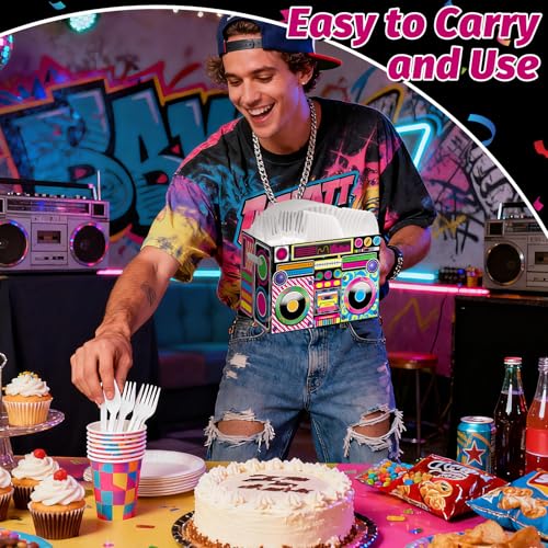 Retro Boom Box Utensil Holder - 2PCS 80s 90s Party Caddy