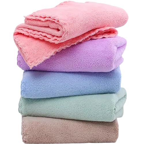 Premium Cotton Washcloths Set - 5 Pack, Ultra Soft & Absorbent